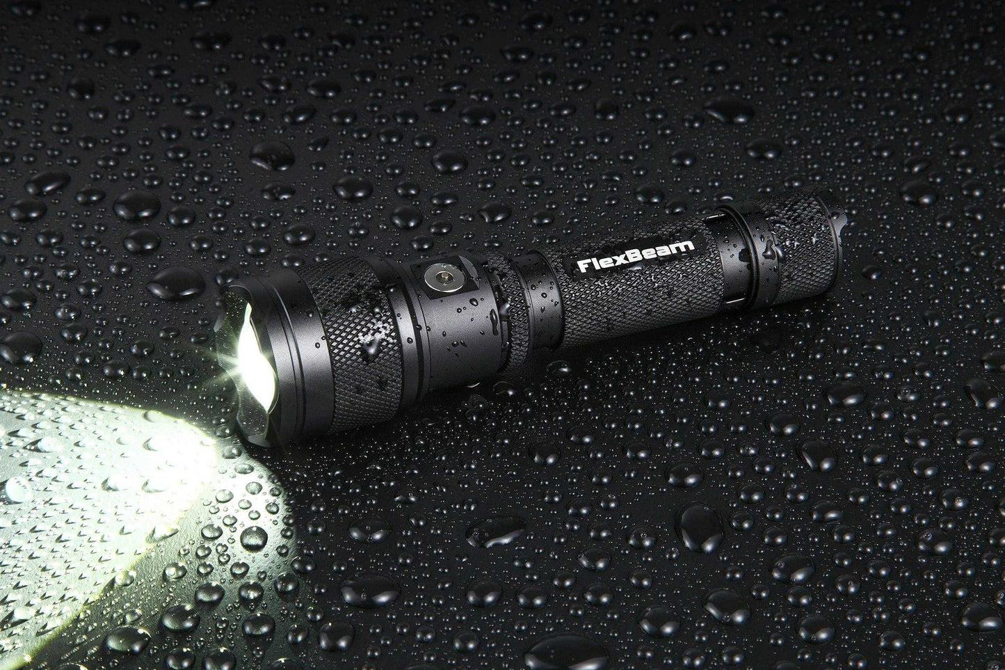 Powertac FlexBeam- 1200 Lumen Adjustable Beam Rechargeable Flashlight