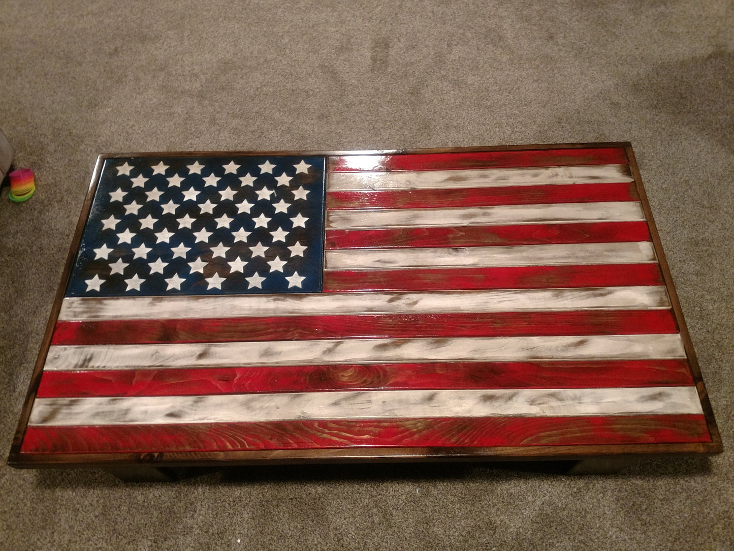 Liberty Home Concealment Rustic American Flag Gun Storage Coffee Table
