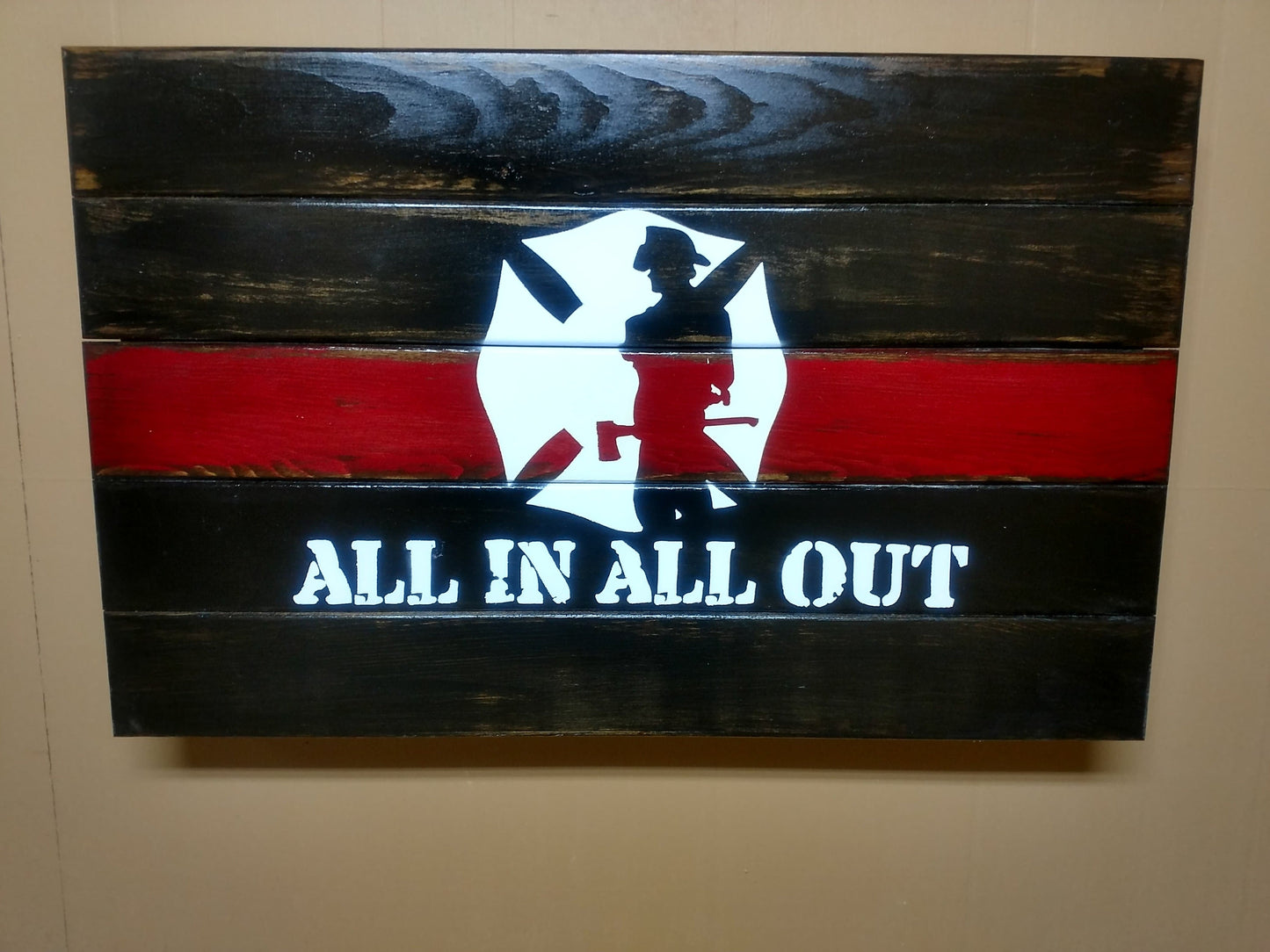 Liberty Home Concealment “All In All Out” Thin Red Line Concealment Wall Art