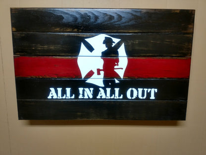 Liberty Home Concealment “All In All Out” Thin Red Line Concealment Wall Art