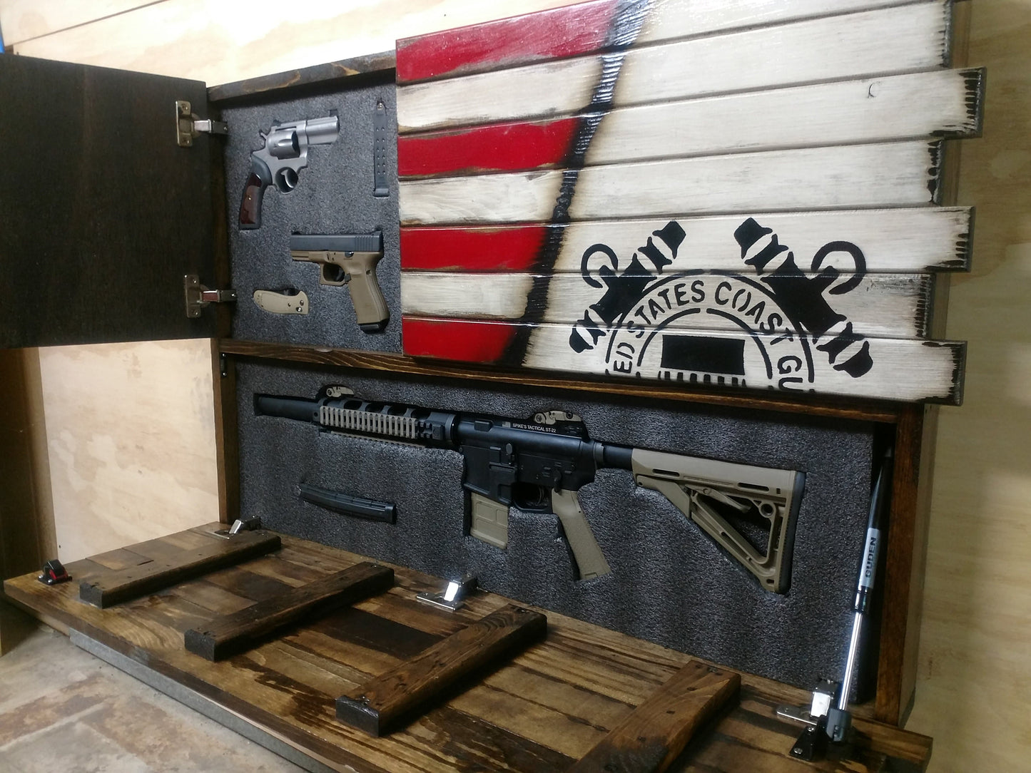 Liberty Home Concealment Premium 2 Compartment Gun Case - Half Flag & Half Logo Designs