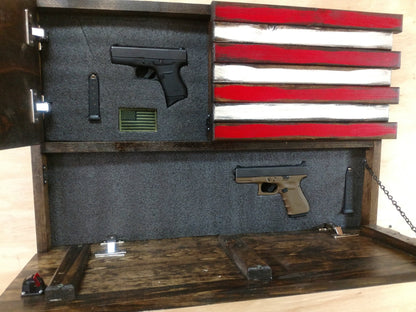 Liberty Home Concealment Dual Compartment Small American Flag Gun Concealment Case