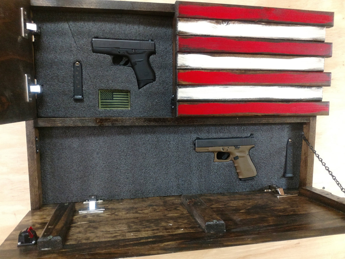 Liberty Home Concealment Dual Compartment Small American Flag Gun Concealment Case