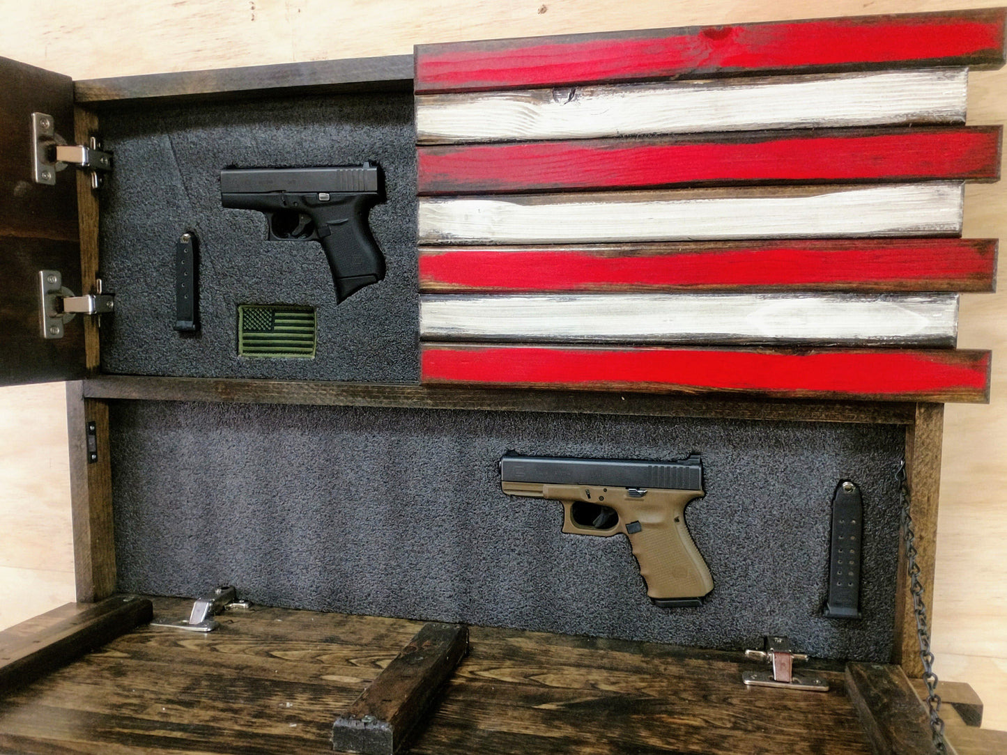 Liberty Home Concealment Small 2 Compartment Gun Case - Half Flag & Half Logo Designs