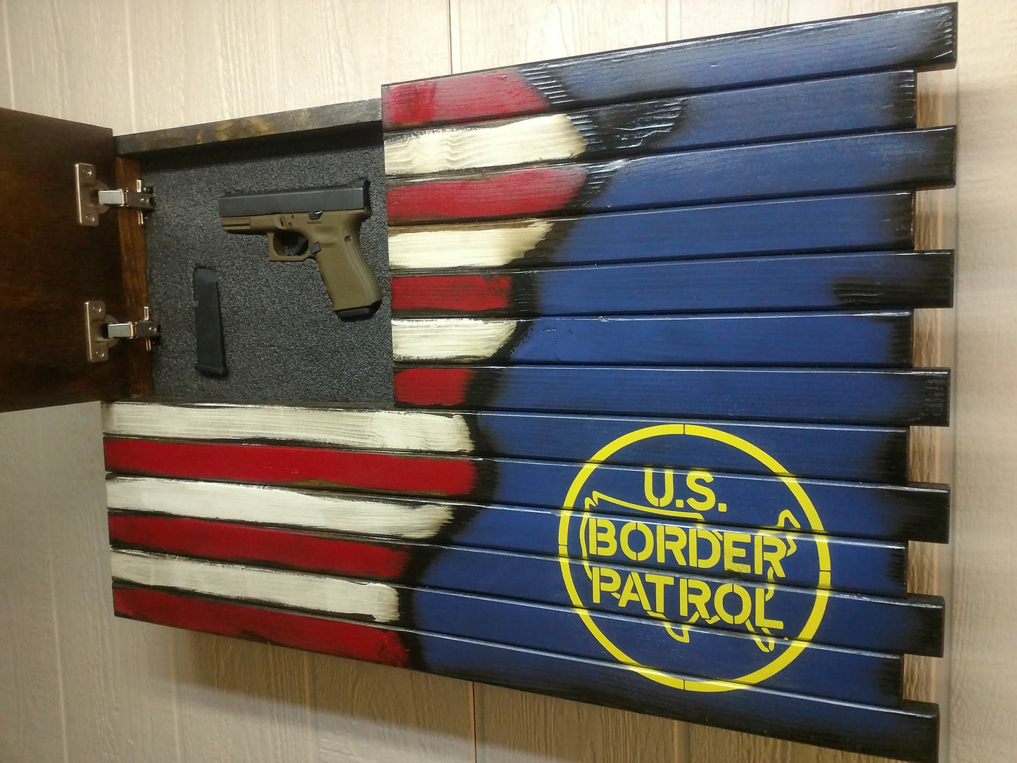 Liberty Home Concealment Small Hidden Gun Case with ½ USA Flag and ½ Graphic Design