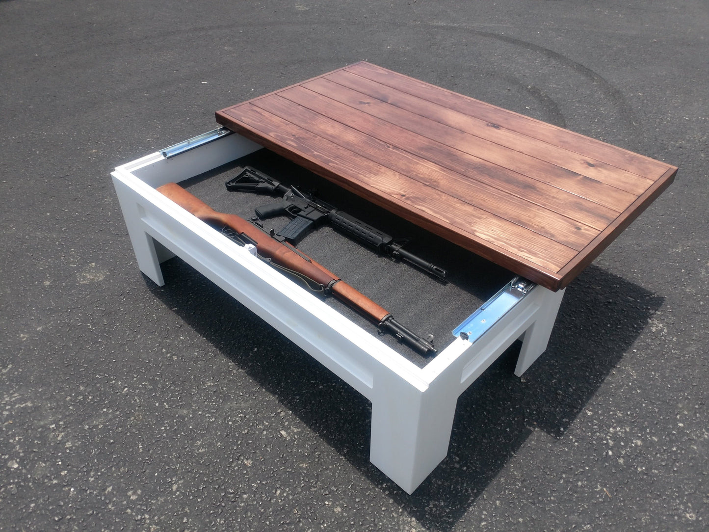 Liberty Home Concealment Modern Wooden Sliding Top Coffee Table