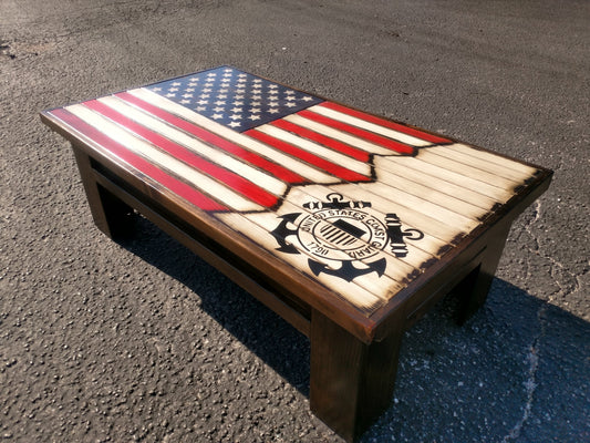 Liberty Home Concealment Rustic American Flag Gun Storage Coffee Table