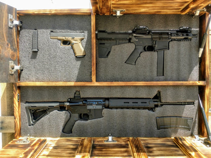 Liberty Home Concealment Deluxe 3 Compartment Gun Concealment Case (Hybrid American Flag Designs)