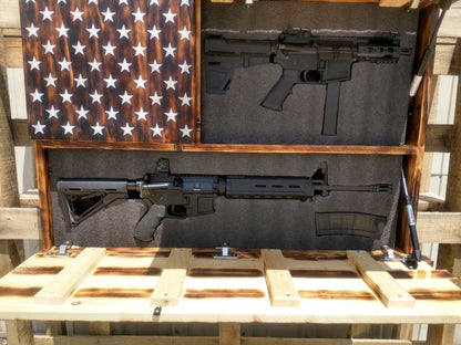 Liberty Home Concealment Deluxe 3 Compartment Gun Concealment Case (Hybrid American Flag Designs)