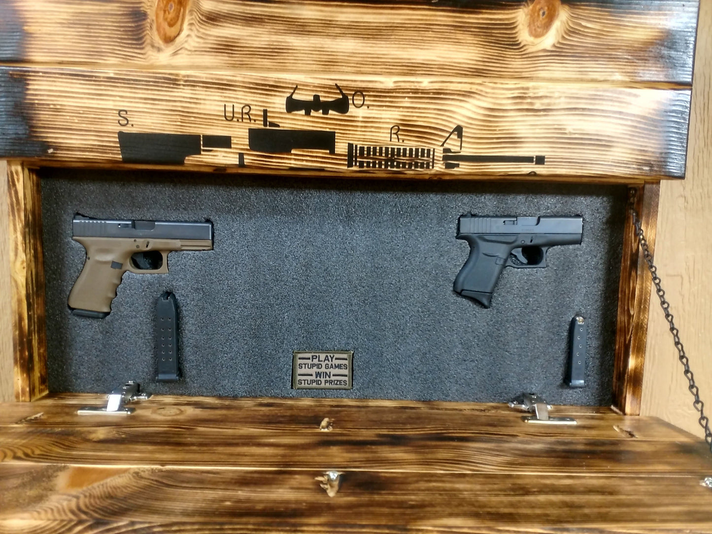 Liberty Home Concealment Charred AR-15 "Join or Die" Hidden Gun Storage Sign