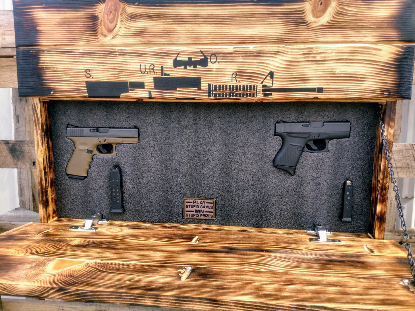 Liberty Home Concealment Charred AR-15 "Join or Die" Hidden Gun Storage Sign