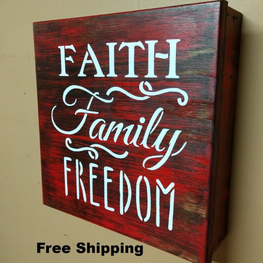 Liberty Home Concealment “Faith, Family, Freedom” Mini Concealment Wall Art Box