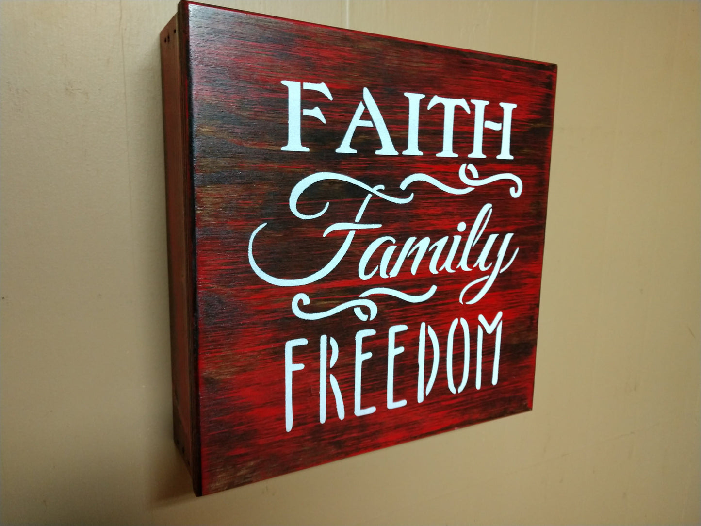 Liberty Home Concealment “Faith, Family, Freedom” Mini Concealment Wall Art Box