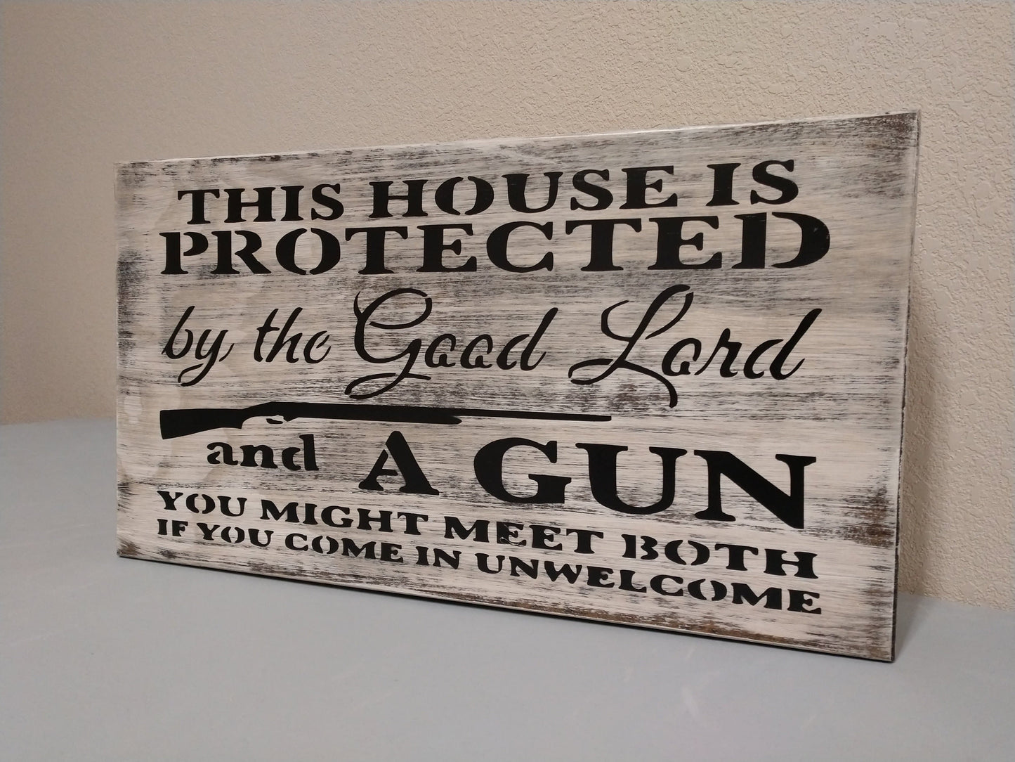 Liberty Home Concealment MINI "THIS HOUSE IS PROTECTED" GUN CONCEALMENT WALL ART