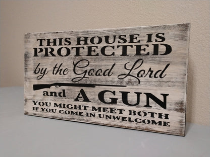 Liberty Home Concealment MINI "THIS HOUSE IS PROTECTED" GUN CONCEALMENT WALL ART