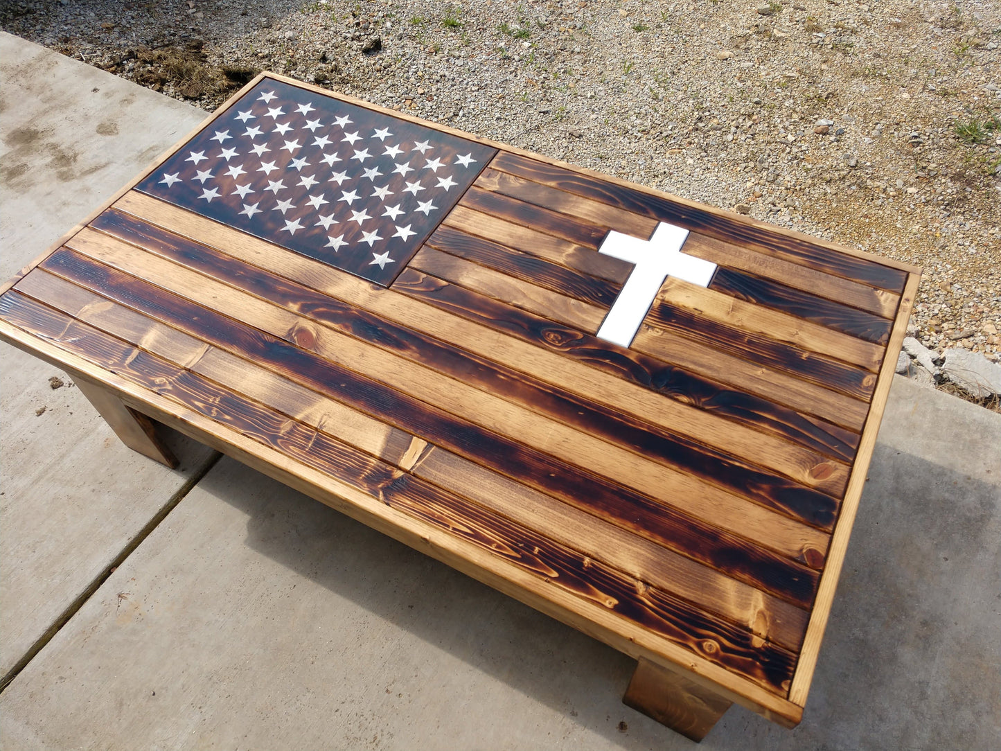 Liberty Home Concealment Rustic American Flag Gun Storage Coffee Table