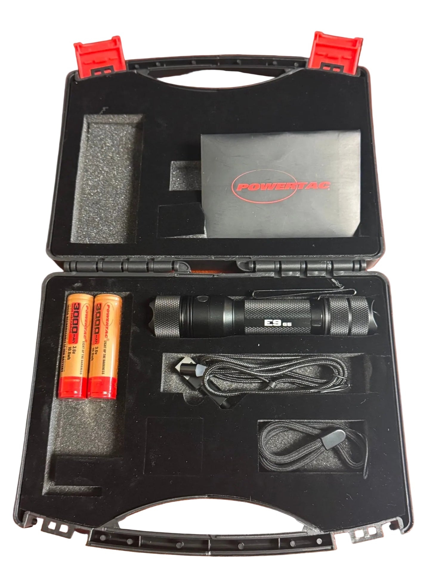 Powertac E9 GEN5 + Spare Battery Power Bundle - 3,000 Lumen Tactical Flashlight with Backup Power