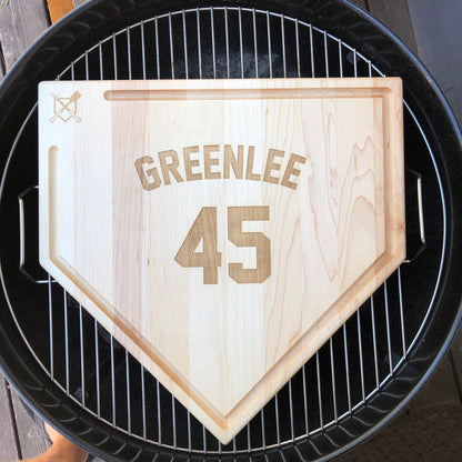 Baseball BBQ Full Size (17" x 17") Home Plate Cutting Board With Trough
