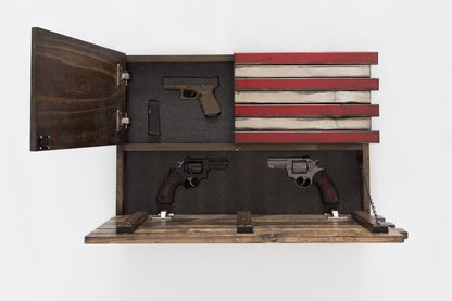 Liberty Home Concealment Small 2 Compartment Gun Case - Half Flag & Half Logo Designs