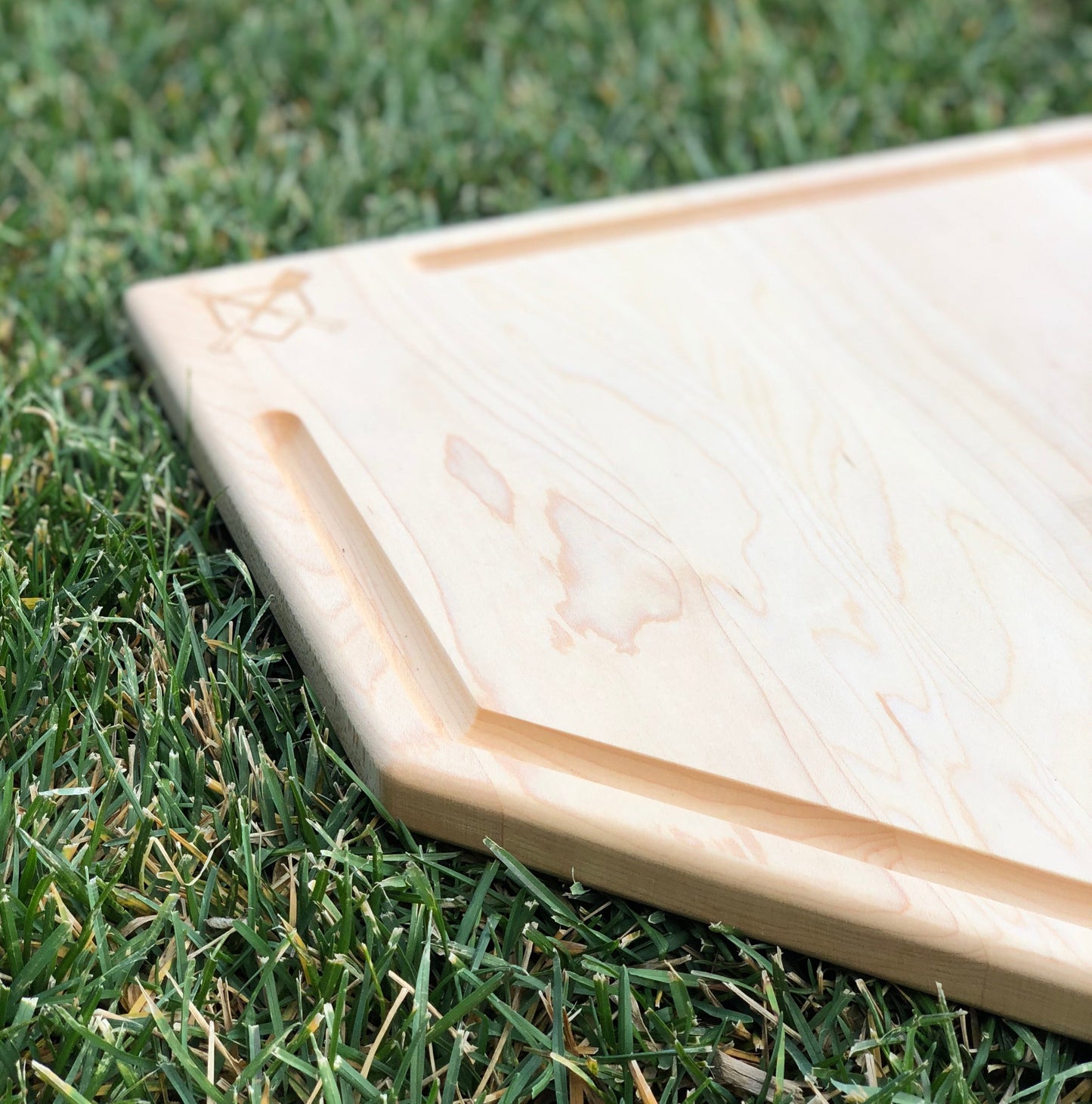 Baseball BBQ Full Size (17" x 17") Home Plate Cutting Board With Trough