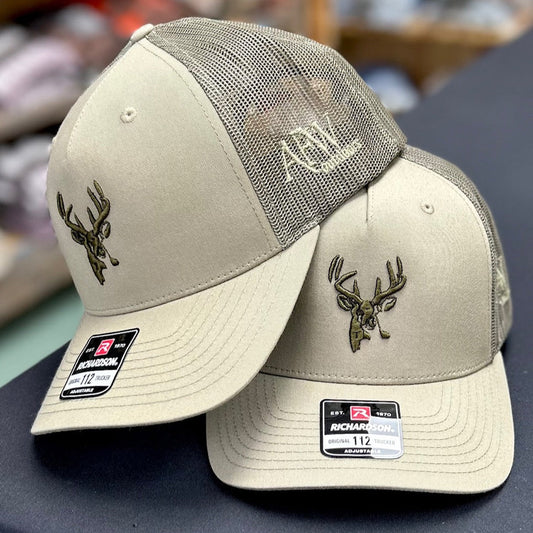 Pale Loden 3D Buck Logo and Loden Mesh Trucker