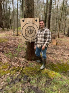 BIGshot Archery Wooden Axe Throwing Target with Bottle Opener
