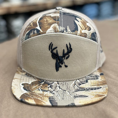 American Flyway Waterfowl Realtree Advantage 7 Panel Buck Logo Hat
