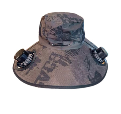 LITEGUEST Solar-Powered Fan Cooling Hat Dual-Fan Wide-Brim Protection