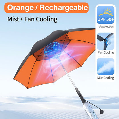 LITEGUEST Multifunction Fan Umbrella Cooling UV Protection Windproof