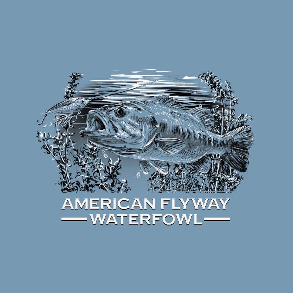 American Flyway Waterfowl Bass Fishing Light Blue with Pocket