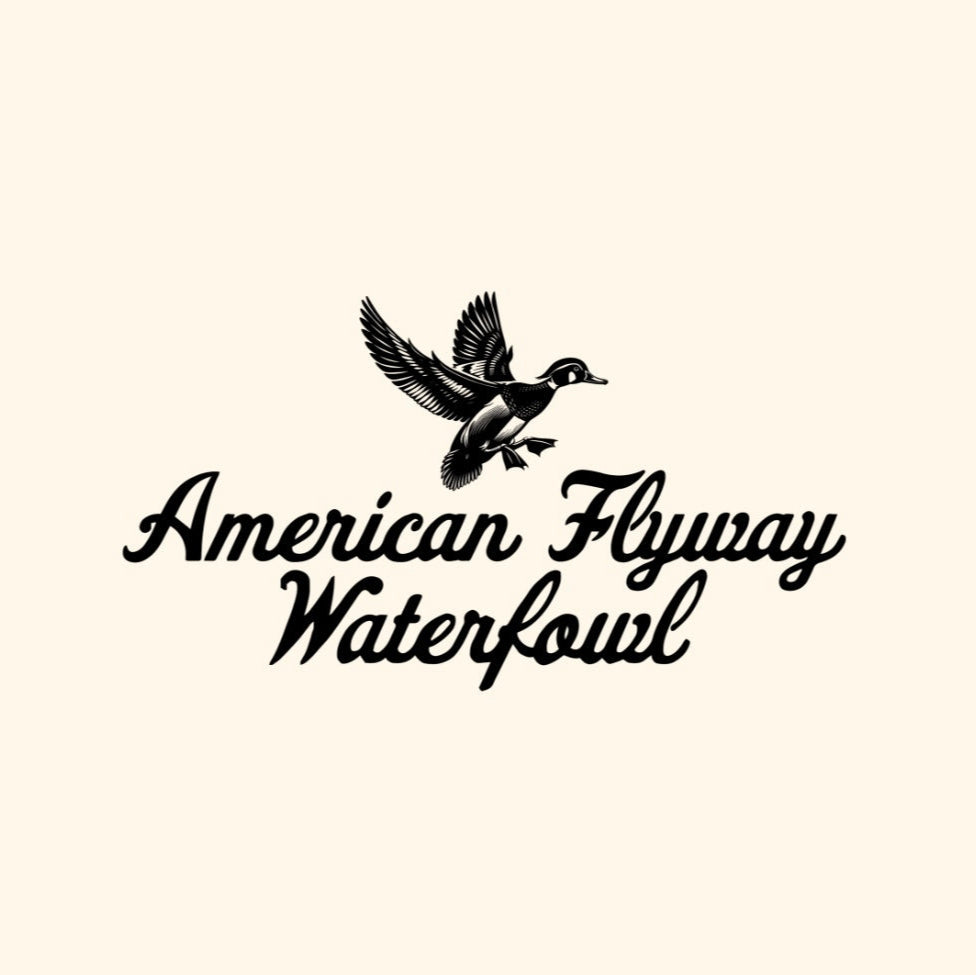American Flyway Waterfowl Vintage Wood Duck Logo Design in Ivory