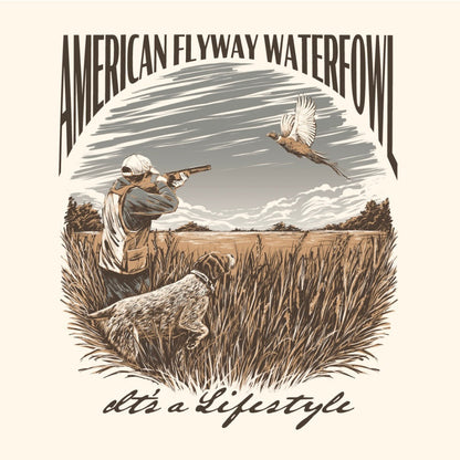 American Flyway Waterfowl Flying Pheasant Ivory with Pocket