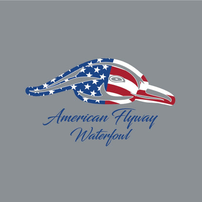 American Flyway Waterfowl Stars and Stripes Tee - Grey