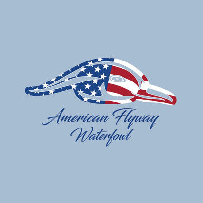 American Flyway Waterfowl Stars and Stripes Tee - Light Blue