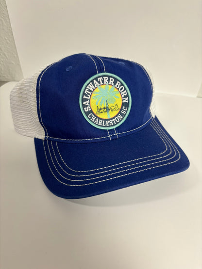 Saltwater Born Charleston, SC Vintage Trucker Mesh Hat