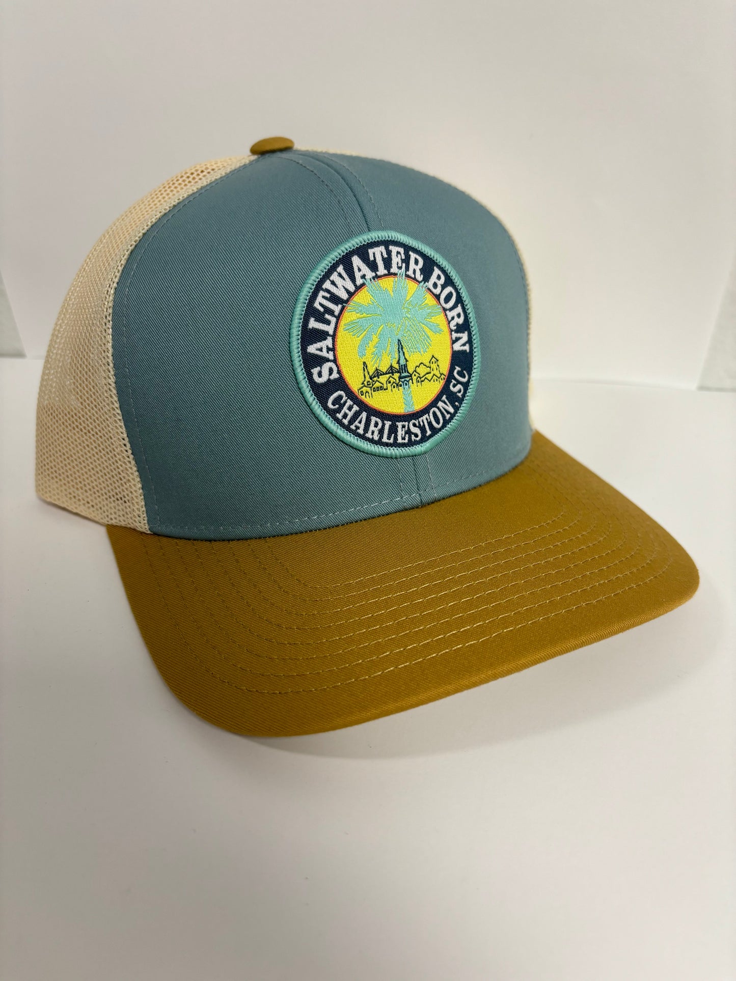Saltwater Born Charleston, SC Structured Mesh Trucker Hat