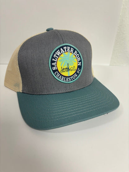Saltwater Born Charleston, SC Structured Mesh Trucker Hat
