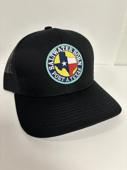 Saltwater Born Port A, TX Structured Mesh Trucker Hat