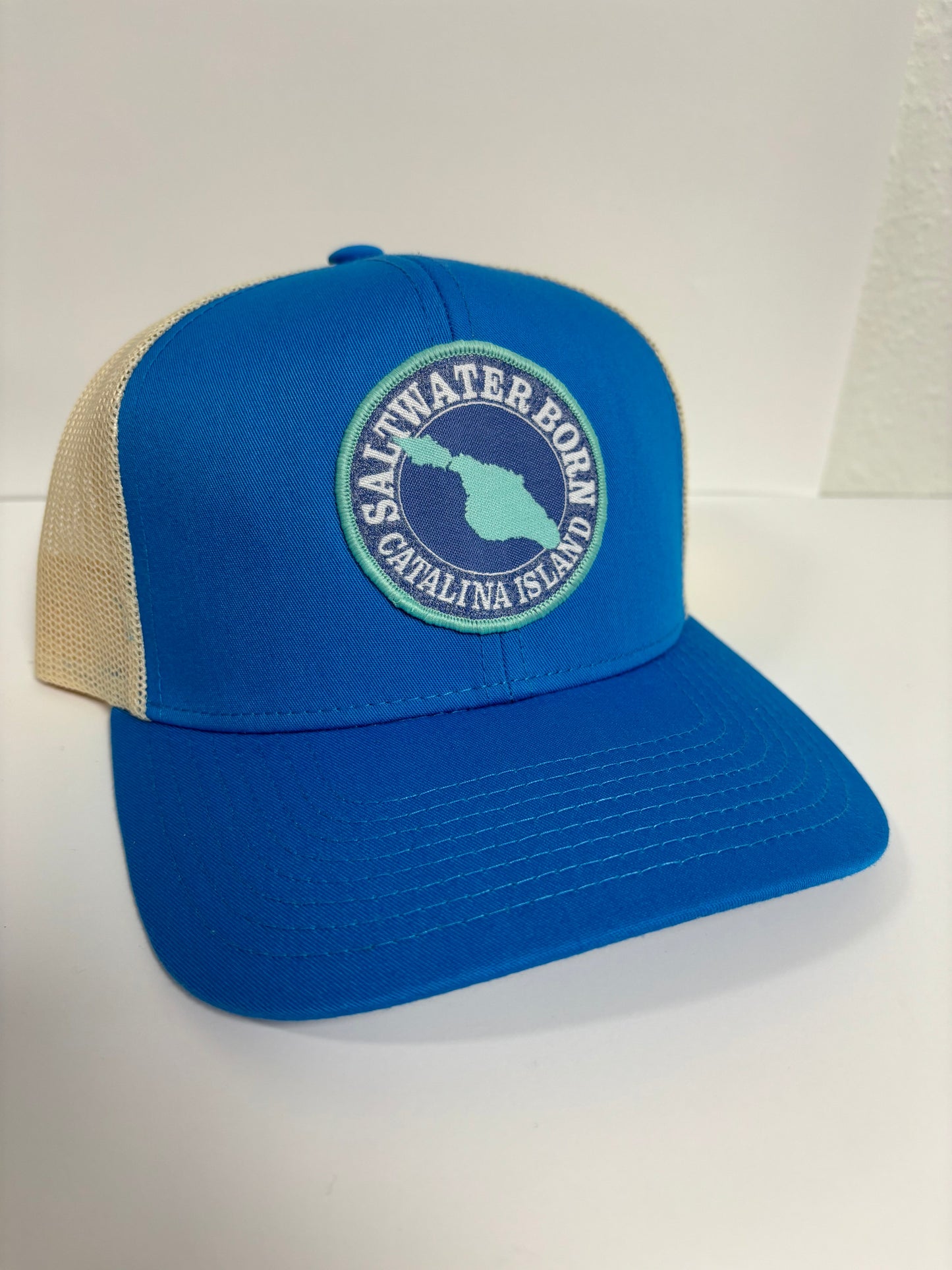 Saltwater Born Catalina Island, CA Structured Mesh Trucker Hat