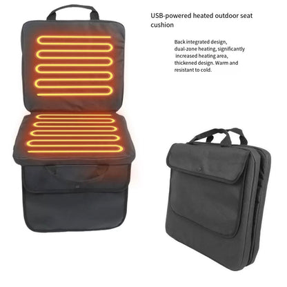 LITEGUEST USB Heated Stadium Seat Cushion Foldable Portable Chair Pad