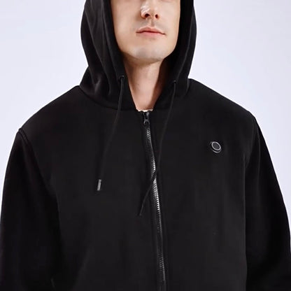 LITEGUEST USB Heated Hoodie 5-Zone Heated Zip-up Hooded Sweatshirt
