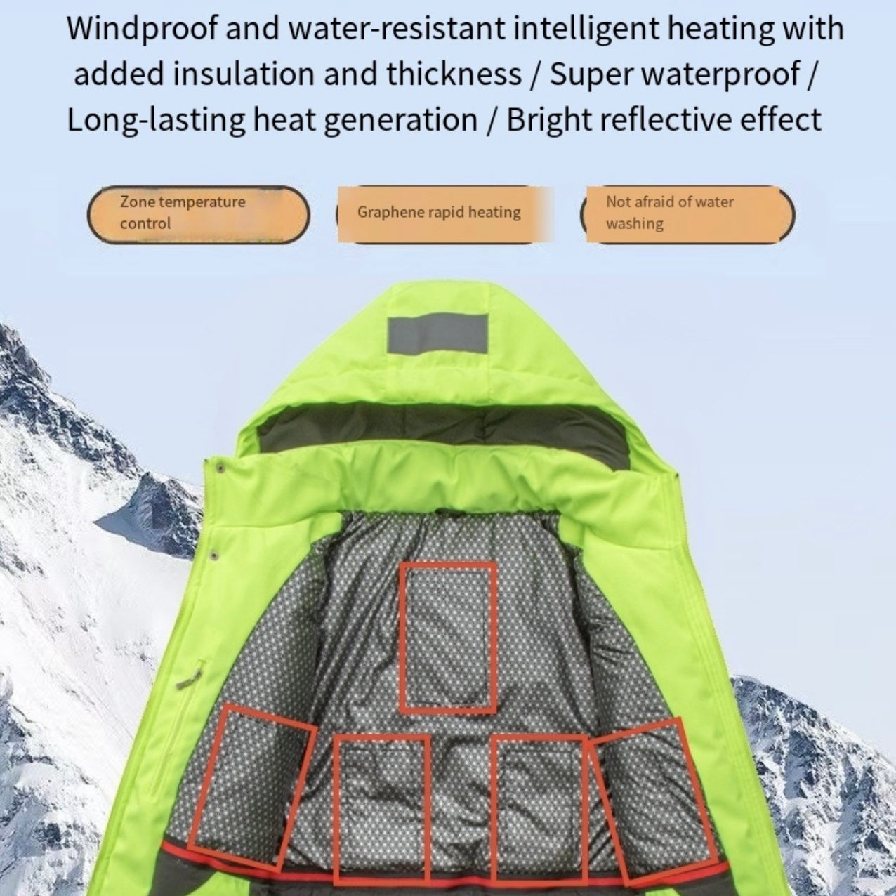 LITEGUEST Smart Heated Reflective Work Jacket for Outdoor Duty