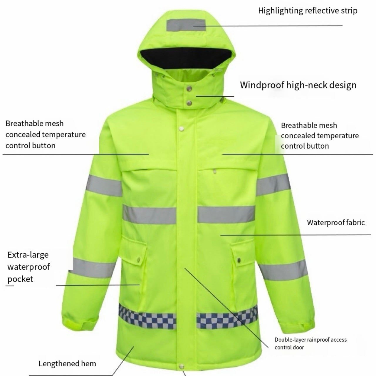 LITEGUEST Smart Heated Reflective Work Jacket for Outdoor Duty