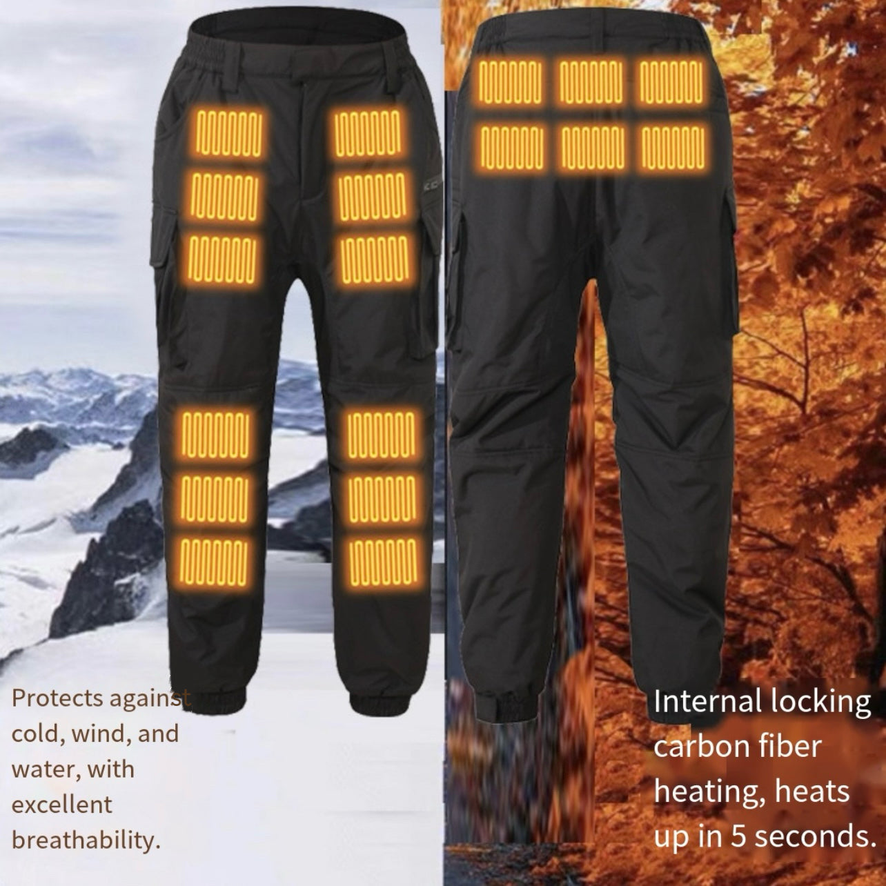 LITEGUEST 18-Zone Heated Pants Multi-Pocket Winter Outdoor Wear