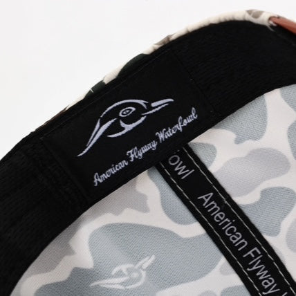 AF Waterfowl - Leather Patch AF Waterfowl Green and Brown Camo Vintage Rope Old School Hat