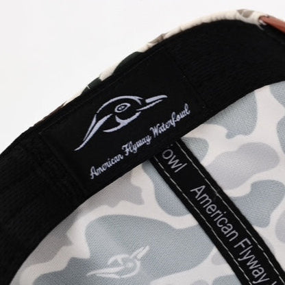 AF Waterfowl - Leather Patch AF Waterfowl Green and Brown Camo Vintage Rope Old School Hat