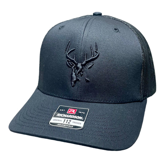 AF Waterfowl - "The Ghost Buck" Black with Black 3D Logo and Black Mesh