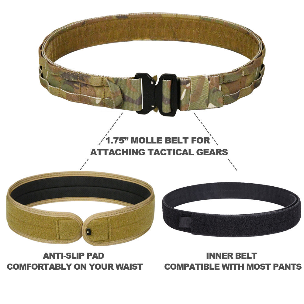 MUCITUP MUCTAC Tactical BeMUCITUP lt Multicam MOLLE 1.75" w/ 2 Inner Belts, Anti-Slip