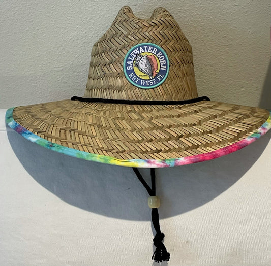 Saltwater Born Key West Tie-Dye Lifeguard Straw Hat