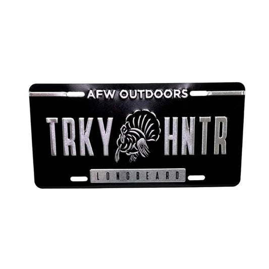American Flyway Waterfowl Black Embossed Turkey Hunter License Plate